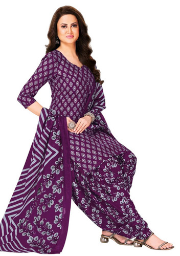 Purple Stitched Cotton Suits