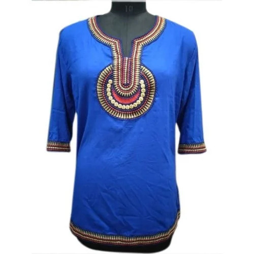 Ladies Blue Cotton Kurti