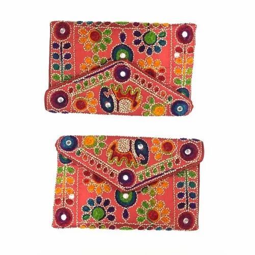 Ladies Cotton Banjara Clutch Bag - 8x5 Inch, Multicolour Cotton Fabric | Biodegradable, Moisture Proof, Shock Resistant