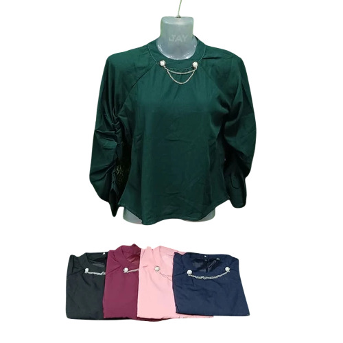 Ladies Green Cotton Top