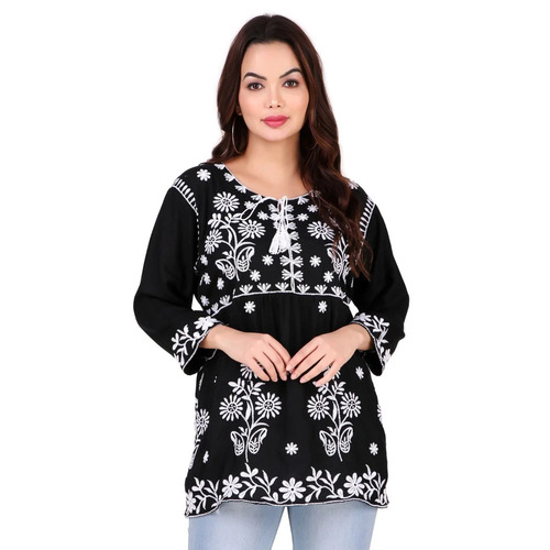 Ladies Rayon Embroidery Tops