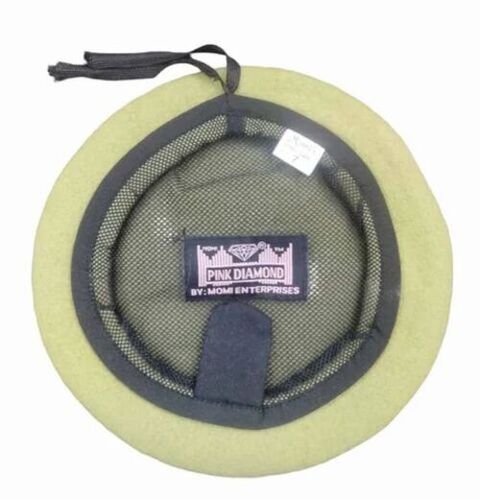 Light Green Woolen Military Beret Cap