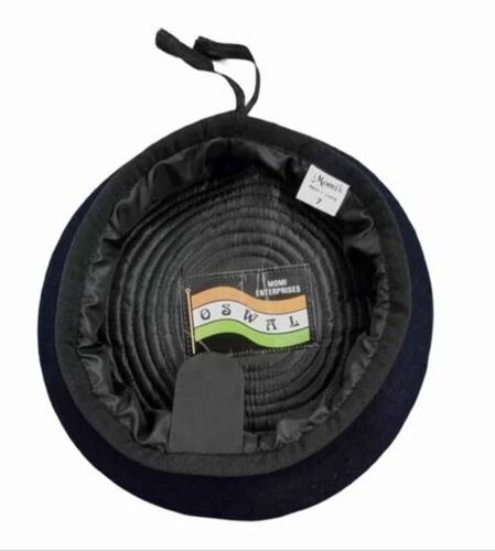 Navy Blue Woolen Military Beret Cap