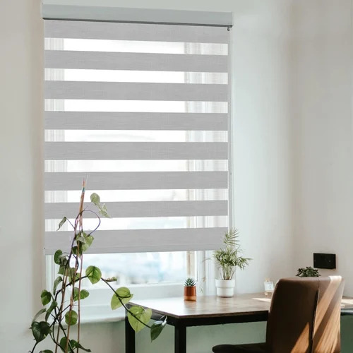 White Fiber Zebra Window Blinds