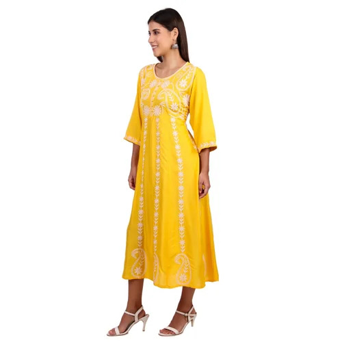 Embroidered Rayon Dress