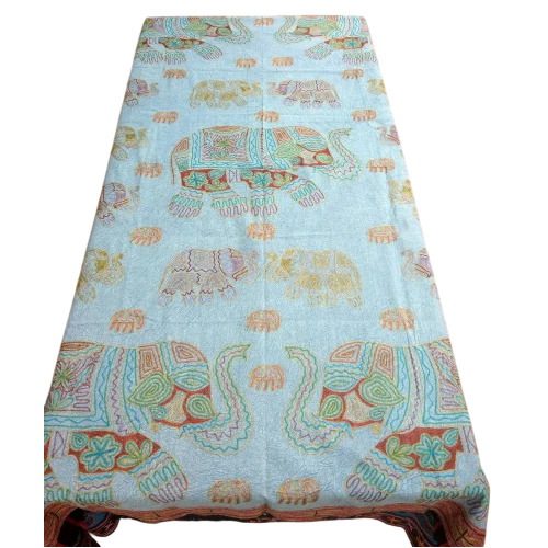 Light Blue Handmade Embroidery Work Bedspreads