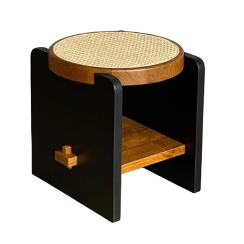 Mango Wood Stool Side Table