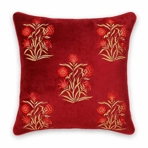 Red Hand Embroidered Cushion Covers