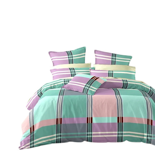 140 Gsm Multicolor Glace Cotton Printed Bed Sheet Set