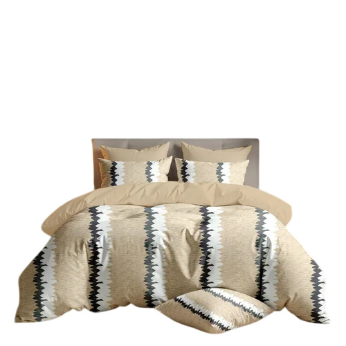 Cream Glace Cotton Printed Bed Sheet Set