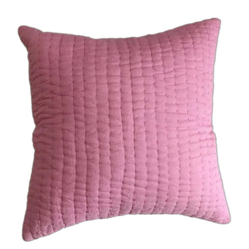 Light Pink Kantha Cushion Cover