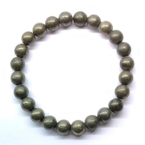 Natural Pyrite Bracelet - Color: Metallic Grey
