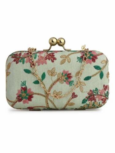 Embroidered Box Clutch Bag