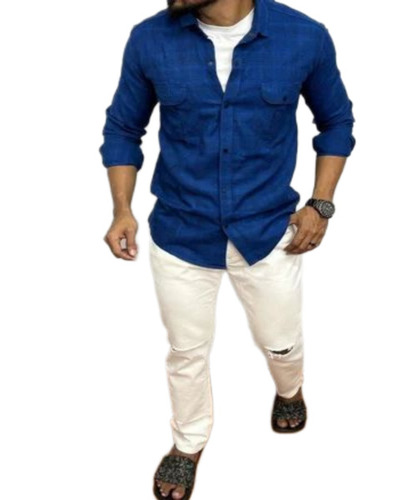 Men Cotton Check Shirt