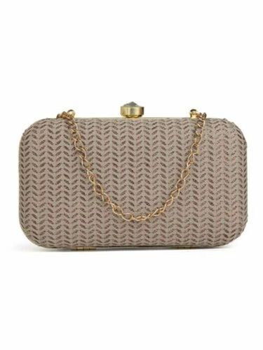 Solid Embroidered Clutch Bag