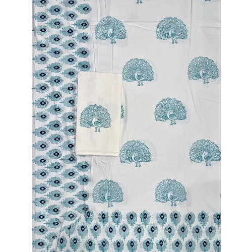 108x108 Hand Block Jaipuri Cotton Bedsheet Set