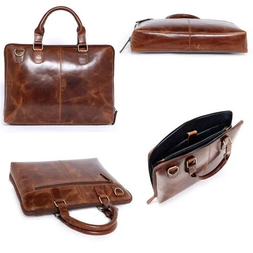 Brown Leather Office Laptop Bag