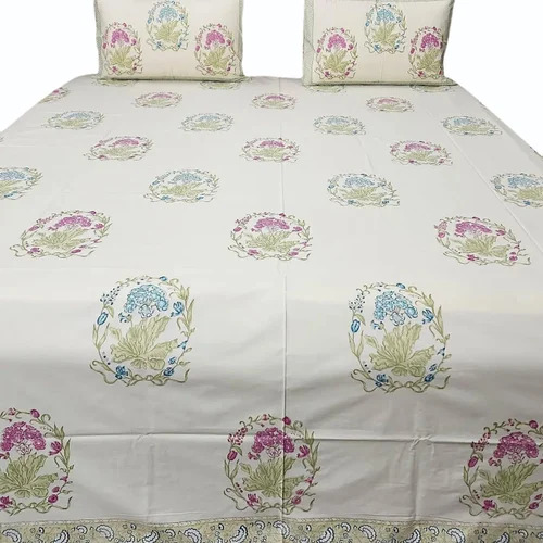 Cotton Hand Block Printed Bedsheet
