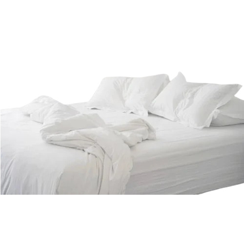 White Double Bedsheet With Pillow Covers