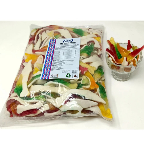 Giant Rainbow Dolphin Jelly Candy - Additional Ingredient: Fruit Pectin
