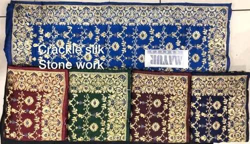 Mayur Saree New Crackle Silk Stone Work Sarees - Color: Grey