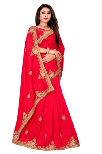Mayur Saree New Poly Silk Embroidery Stone Work Saree - Color: Green