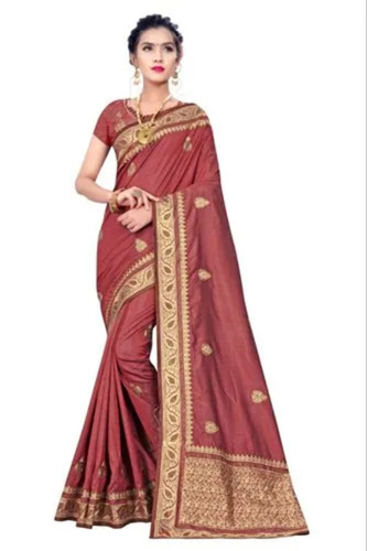 Mayur Saree Party Wear Embroidered Silk Saree With Blouse Piece, 6.30 M - Color: Multi Color