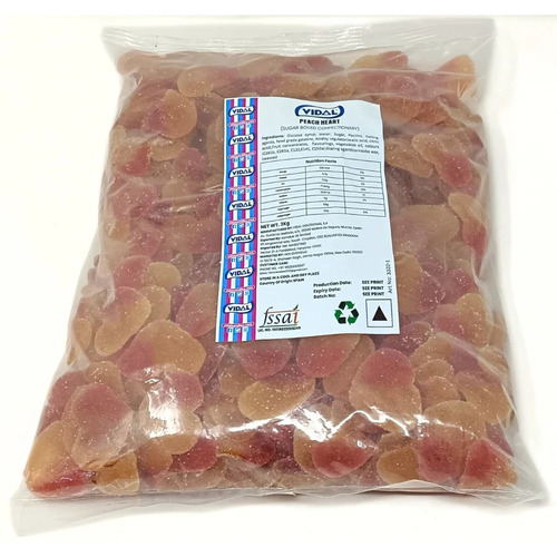 Mixed Fruit Peach Heart Jelly Candy - Fat Contains (%): 1