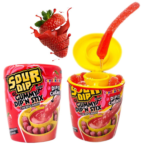Strawberry Flavour Sour Juicy Drop Candy - Fat Contains (%): 1