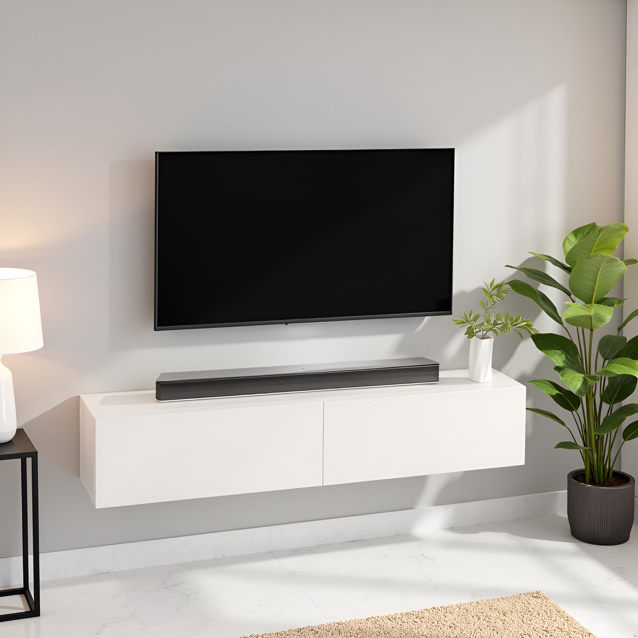 Wood Jiva Tv Unit - Color: White