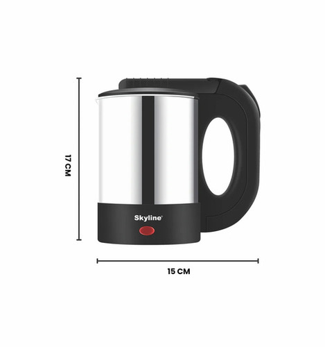 Electric Kettle 0.5l 600w - Silver & Black, Automatic Shut Off, Power Indicator, 1 Year Warranty