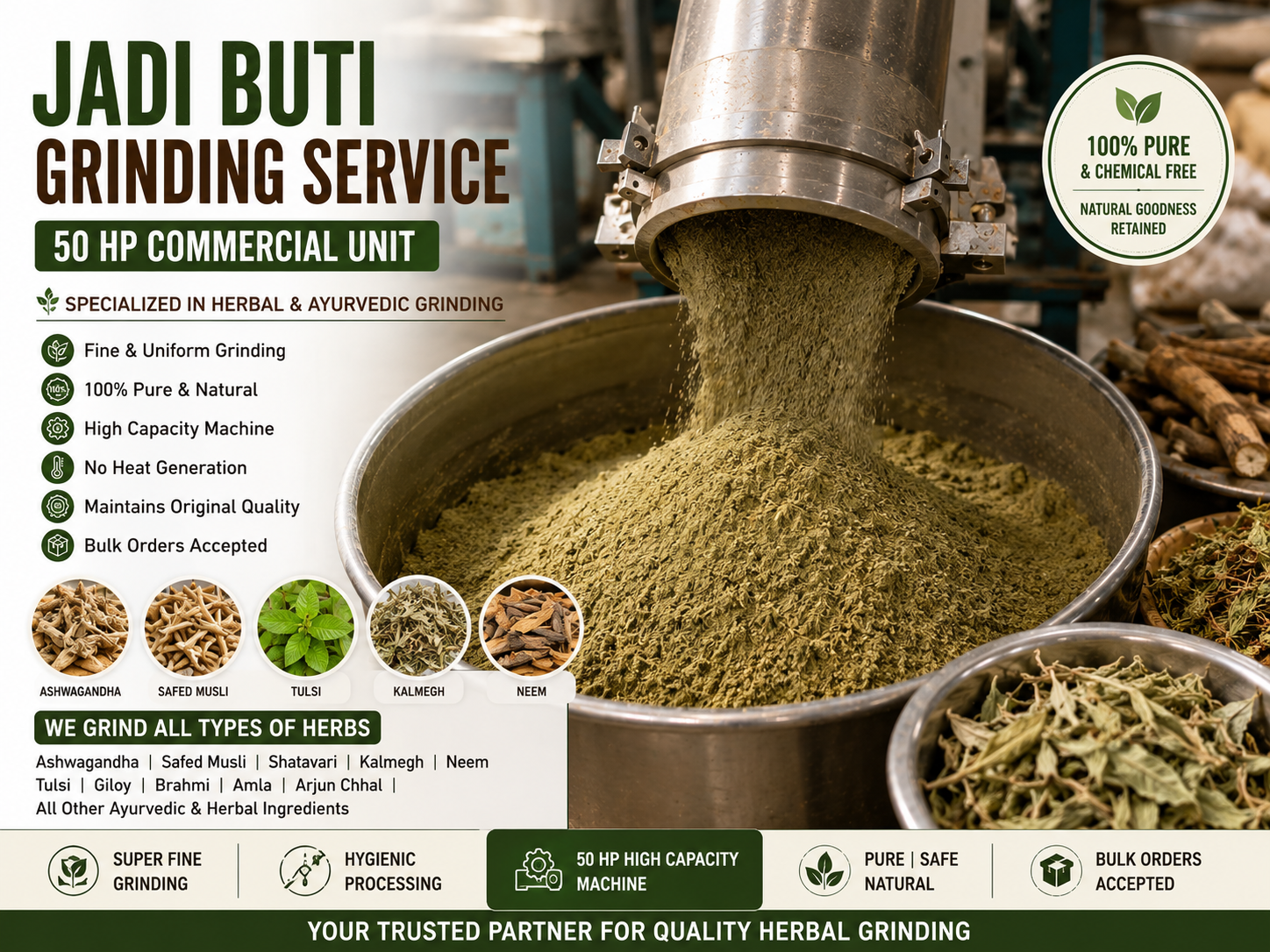 Herbal Grinding Service By SARGA INTERNATIONAL LLP