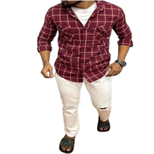 Check Design Men Casual Shirt