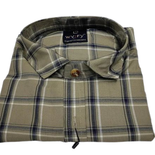 Men Check Sleeves Shirt
