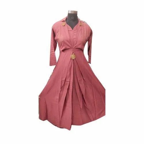 Collar Neck Cotton Anarkali Kurti