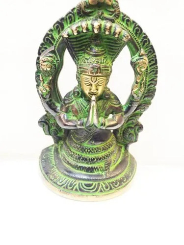 12 Inch Brass Patanjali Statue - Color: Golden