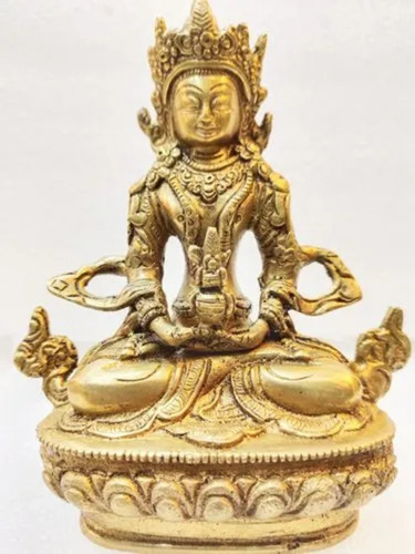 12 Inch Brass Tara Devi Statue - Color: Golden