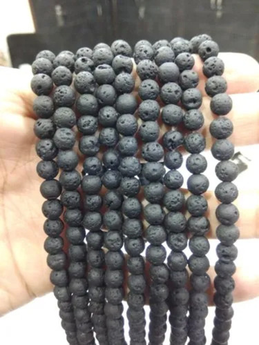 Black Volcanic Lava Beads, 6,8,10 Mm - Beads Material: Stone