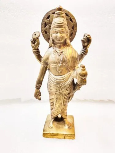 Brass Dhanvantri Ayurved Guru Statue - Color: Golden