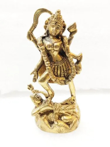 Brass Kali Mata Statue - Color: Golden