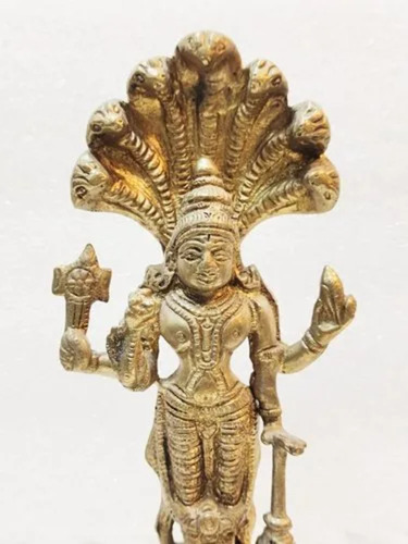 Brass Sheshnaag God Statue - Color: Golden
