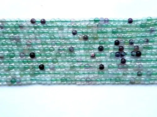 Green Multi Fluorite Plain Round Beads - Beads Material: Stone
