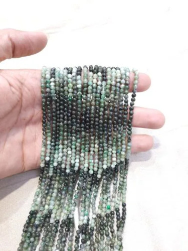 Green Shaded Emerald Smooth Round Beads, 3,4,5,6,8 Mm - Beads Material: Stone