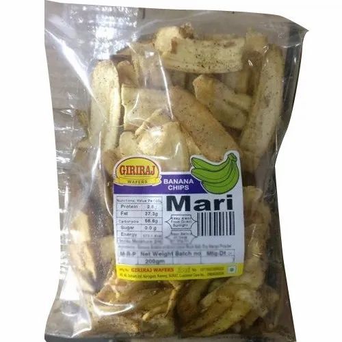 Long Banana Chips - Banana, Edible Oil, Rock Salt | Crunchy, Salty, Spiced with Dry Mango Powder & Black Pepper, 200gm/500gm