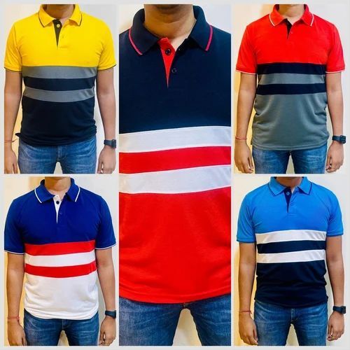 Multicolor Men Half Sleeves T Shirt