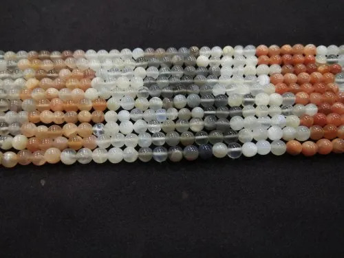 Multicolor Moonstone Smooth Round Beads, 6 Mm - Beads Material: Stone