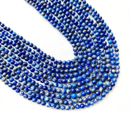 Royal Blue Lapis Lazuli Smooth Round Beads - Beads Material: Stone