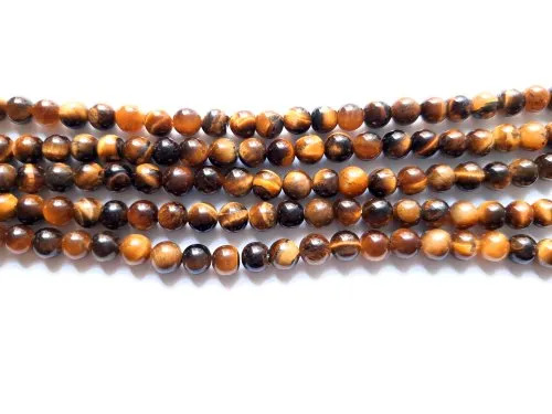 Tiger Eye Round Beads - Beads Colour: Brown Golden