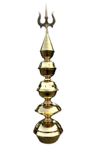 Glossy Surface Temple Shikhar Kalash - Color: Golden