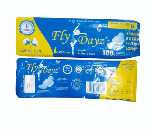 Large Fly Days Regular Sanitary Pads - Age Group: Women